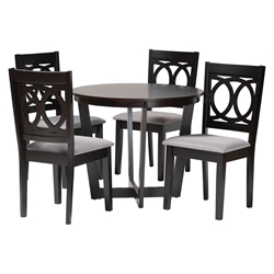 Baxton Studio Kara Modern Grey and Dark Brown Finished Wood 5-Piece Dining Set